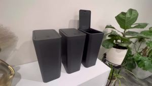 10L Small Trash Can with lidGarbage Can Slim Trash Bin Waste Basket for BathroomKitchenBedroomLiving RoomOfficeLaundry