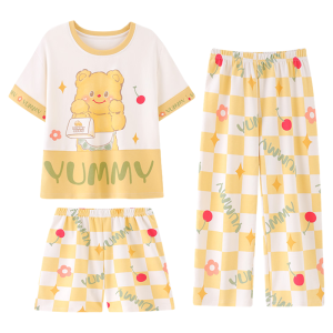 Bộ đồ ngủ MiiOW Cat People cho bé gái vải cotton mỏng nhẹ thoáng khí in hoạt hình