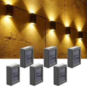 1-6PCs Solar Up and Down Spot Lights Outdoor Street Wall Light Lamp Solar Powered Sunlight Waterproof Solar Lamp Garden Decor
