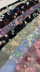 OLEVO | High-End Luxury French Embroidery Heavy Groom Beads Lace Fabric Withs Sequins 5 Yards High Quality Materiel for Party AT2893