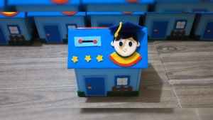 Celengan Anak Karakter Lucu Tabungan Bentuk Rumah Dari Flanel Unik Keren Buka Tutup Dan Pakai Nama