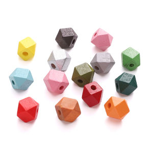 10Pcs Wooden Regular Octagonal Beads Charm Colorful Loose Bead for Jewelry Making Keychain Bracelet DIY Handmade Accessories