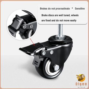 Digeo PVC Wheel Swivel Caster Wheel 1.5\" Brake Wheel Trolley Silent Wheels