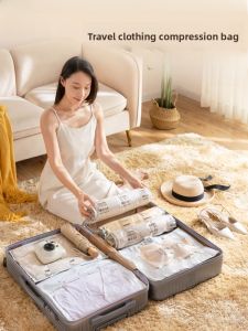 Taili Vacuum Compression Bag Travel Hand Roll Luggage Essential Clothing down Jacket Storage Organizer PA+PE Material