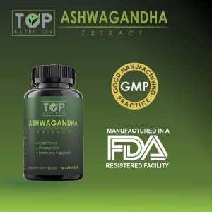 TOPNutrition Pure Ashwagandha Extract FDA approved 60 Caps 600mg