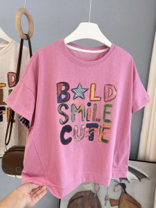 LIYANGANG | Slimming Versatile Letter Print Short Sleeve T-shirt