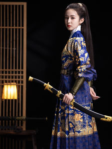 Fly Fishermans Clothing Ming Dynasty Style Mens And Womens Martial Arts Costume Polyester Fiber Full-Sided Skirt Hanfu