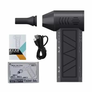 130000RPM Portable Turbo Blower - 35M/S Strong Wind Cordless Rechargeable Handheld PC/Car/Pet Air Duster Multi-Purpose Dust Cleaner w/ Type-C Fast Charging