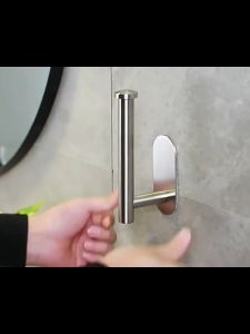 ที่แขวนกระดาษทิชชู ที่แขวนกระดาษชำระ สแตนเลส 304 ตะขอแขวนทิชชู ติดผนัง ที่แขวนกระดาษทิชชู่ในห้องน้ำ ที่เเขวนกระดาษในครัว ตะขอแขวนกระดาษ ที่แขวนกระดาษม้วนใหญ่ ตะขอแขวนกระดาษทิชชู ตะขอติดผนังแน่นๆ เทปกาว ไม่ต้องเจาะผนัง