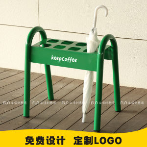 Korean Style Mobile Dopaamine Umbrella Stand Coffee Shop Entrance Long Bench Industrial Style Chair Advertisement Board Metal Material