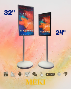 Smart Standing Mobile Tablet TV Portable Touch Screen Tablet Wheels Rolling Interactive Display MEKI QUIMI Mobile TV