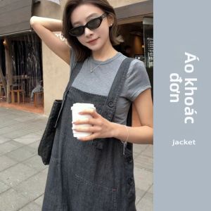 YUEZHONGWEI | Quần Jeans Xanh Rách Mờ Phong Cách Cổ Điển Mùa Hè Dáng Rộng
