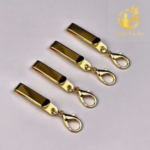 แหนบห้อยพระทองไมครอน แบบที่ 1 ไม่ลอก ไม่ดำ งานสวย สีทน คุณภาพดี ติดเสื้อแน่น พกติดตัวได้ตลอด