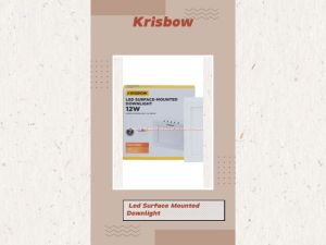 Krisbow 12w LED Surface Mounted Downlight Lampu Outbow L E D Warm White Desain Kotak Tipis Kris Light Lamps