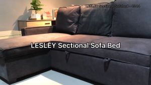 [FREE INSTALLATION] SMASIS LESLEY Comfy L Shape Sofa Bed Multifunctional 3 Seater Sofa Set with Hidden Large Storage Box Fabric - 4344