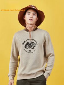 Jeep | Authentic Jeep Fleece Lined Thickened Casual Shirt Breathable Cotton Feel Long Sleeve Round Neck Sweatshirt For Men Official