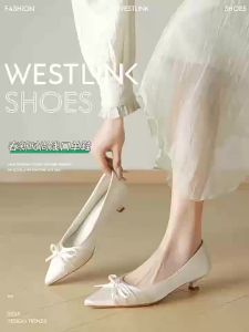Luxurious Satin Comfortable Thin Heels Womens Pumps