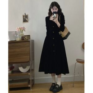 RELNLEX | Đầm Phong Cách Pháp Elegante từ Velvet cho Phụ Nữ Size Lớn