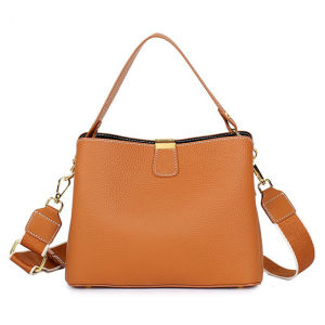 Zency นักช้อปรองเท้าหนังแท้สตรีกระเป๋าสะพายไหล่กระเป๋าถือความจุขนาดใหญ่กระเป๋าสามชั้นคุณภาพสูงสำหรับนักเดินทาง