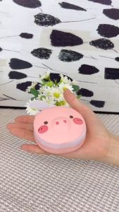 Quạt mini cầm tay 3 chức năng trong 1 (soi gương quạt đèn) hình heo hồng đáng yêu cho mọi bạn gái