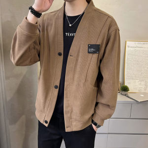 Áo Len Cardigan Dệt Kim Cổ Chữ V Dài Tay Rộng Rãi Cho Nam Mùa Thu Thường Ngày Phong Cách Công Sở Thường Ngày