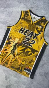 Jersey Jimmy Butler Miami Heat #22 CUSTOM ORANGE NARUTO ANIME - Swingman Bola Basket NBA Baju Kaos T-Shirt Tshirt Atasan Costum Kostum Custom