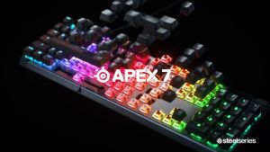 SteelSeries Apex 7 Blue Switch RGB Mechanical Gaming Keyboard Wired USB OLED Smart Display Aircraft-Grade Keyboard 64774