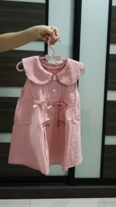 Girls Korean Style Sweet Princess Cotton Dress Kids dress Girl Summer Peter Pan Collar Bow Sleeveless Dress C147