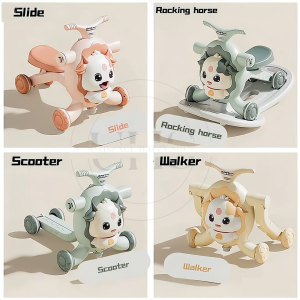 4 in 1Baby Walker with Engaging Features and Safety Foldable Walker Prevent O-leg Walker for Baby Boy 6-20 Months