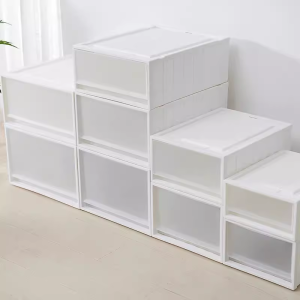 Transparent Plastic Clothes Storage Box Drawer Style Organizer Cabinet Bedroom Storage Bin for Underwear Large Capacity 50L