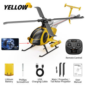 WLtoys | 2026 New RC Helicopter MD500 6CH Aileron-free Design Fighter Jet With Brushless Motor Hughes Little Bird Professional Drone Toy