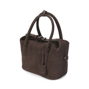 JANDRESS | Dark Brown Suede Lunch Box Bag