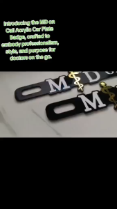 EC BIKE DECALS MD Physician Surgeon on Call License Car Plate Badge in Acrylic-Based and Laminated Print Design