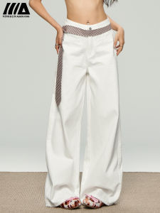 Quần Jeans Denim Ống Rộng Màu Trắng Cho Nữ Mùa Hè Mỏng Mới Quần Ống Thẳng Ôm Dáng Cạp Cao Thường Ngày