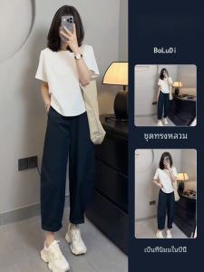 Summer Womens Fashion Slimming Short Sleeve Casual Two-Piece Set Elegant Anti-Aging High-End Feel Small Size Appropriate