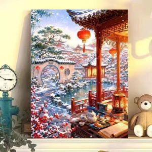 DIY Oil Painting By Number Four Seasons of Landscape Paint By Number Oil Handpainted Acrylic Unique Gift Wall Art Home Decor