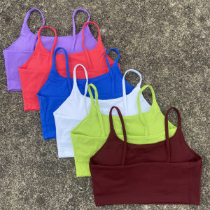 ผู้หญิงกีฬา Bra ออกกําลังกายบางสายเสื้อผ้าโยคะ Crop Vest High Impact Fitness Bralette Push Up Running ชุดชั้นใน