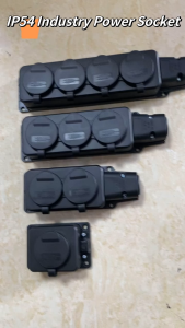 Soket EU 250V 16 AMP 4 PIN Colokan Listrik AC 3600W Tipe Level Tahan Air IP54 - Hitam