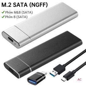 USB3.1 Loại C M.2 SATA NGFF SSD Vỏ Bộ Chuyển Đổi Ổ Cứng Thể Rắn Gắn Ngoài 5Gbps Cho SSD 2280/2260/2242/2230 - Không Cần Dụng Cụ