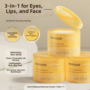 VETES | Sensitive 3-in-1 Deep Cleansing Makeup Remover Face Eye Lip