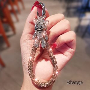 ZHENGEGE | Short Full-Crystal Decorative Chain Sparkly Bear Pendant