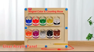 Panda Magnetic Number Sorting Puzzle Toy for Kids – Wooden Maze Board for Learning and Play