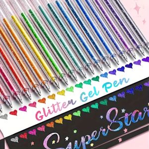 36 color set color changing flashing pen flowing sand shining crystal bursting sparkling small star gel pen aurora shining p