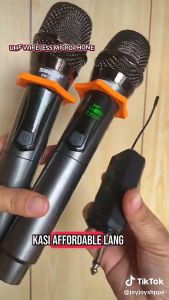 High Quality PROFESSIONAL WIRELESS MICROPHONE | UHF All Metal Dual Cordless Dynamic Microphone System with Rechargeable with Bluetooth | Handheld Cordless Professional Karaoke Microphone | Auto Connect 200ft Range | 7 Hours Duration | Long Distance Mic.