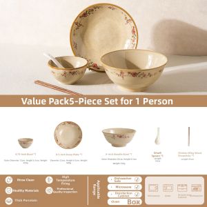 SIYUE | Housewarming Gift Birthday Retro Ceramic Dinnerware Set