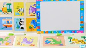 Bảng vẽ gỗ Montessori 4in1 cho bé – Bảng xếp hình gỗ an toàn phát triển tư duy toàn diện.