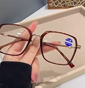 GS Oversized Presbyopic Glasse for Women Replace Lens Optical Anti Radiation Anti Blue Light Metal Square Big Face Fashion Korean Style Reading Eye Glasses Branded Original B370