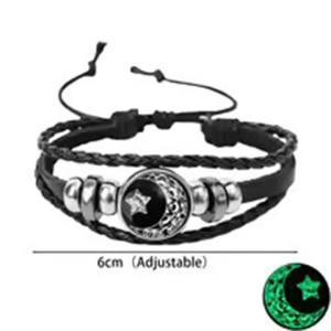 1/2Pcs Luminous Scorpion Bracelet Adjustable Black Braided Bracelets Couples Romantic Friendship Birthday Gifts for Men Women