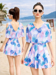 XTEP | Tummy Covering Slimming Loose Plus Size Womens One-Piece Swimsuit For Vacation
