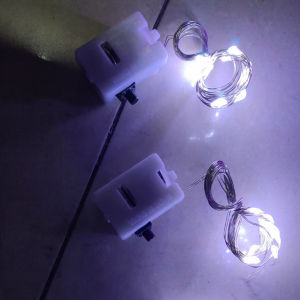 15pcs LED Fairy Light 3 Lighting Modes Silvery Wire Fairy Lights Button Battery Powered String Lights for DIY Decoration